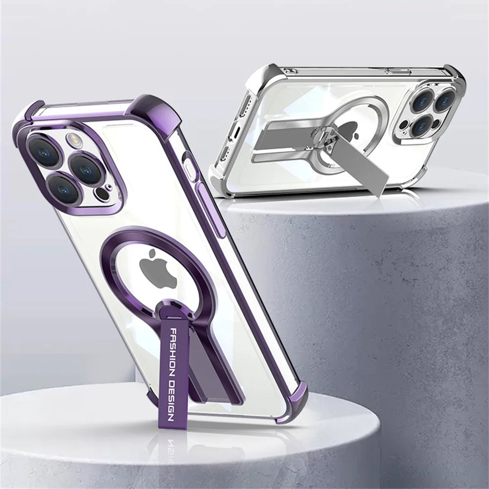 Transparent Magnetic iPhone Case with Stand