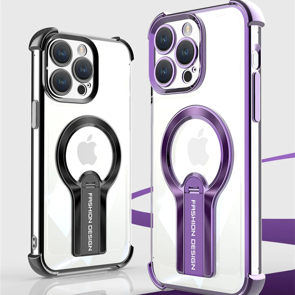 Transparent Magnetic iPhone Case with Stand